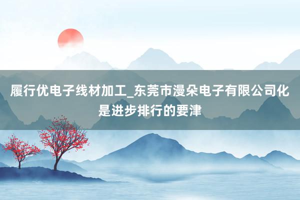 履行优电子线材加工_东莞市漫朵电子有限公司化是进步排行的要津